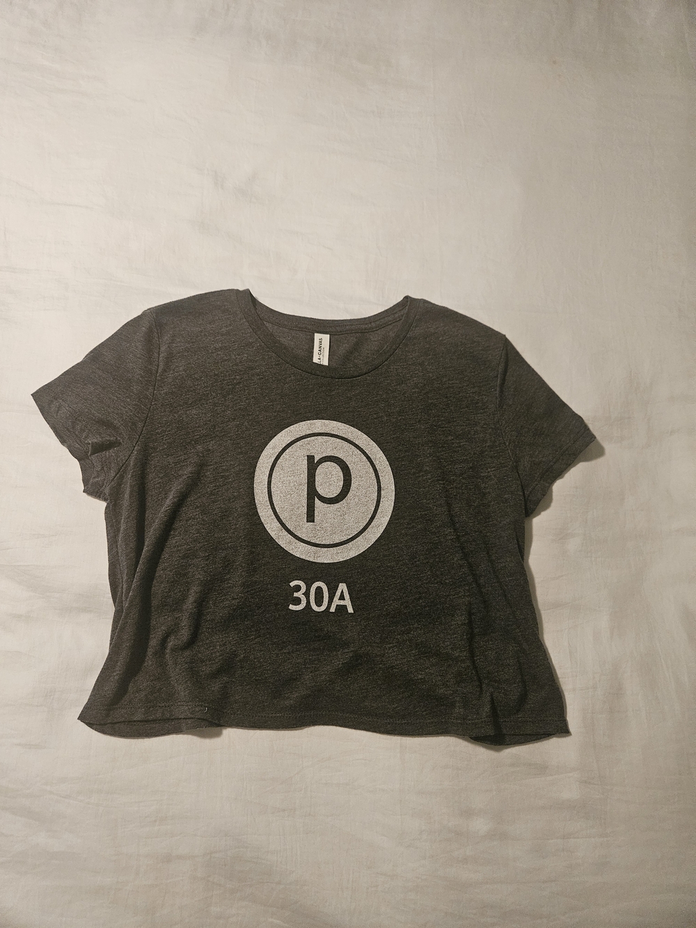 PURE BARRE 30A Logo Heathered Gray Short Sleeve Tee